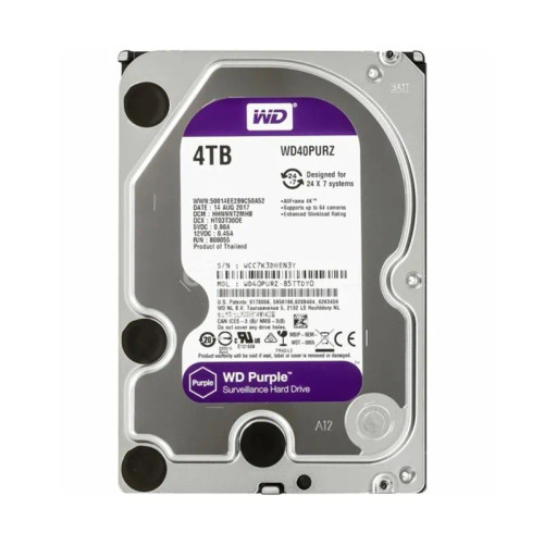 WD40PURZ - Western Digital 4TB 5400RPM SATA 64MB 3.5" Surveillance HDD