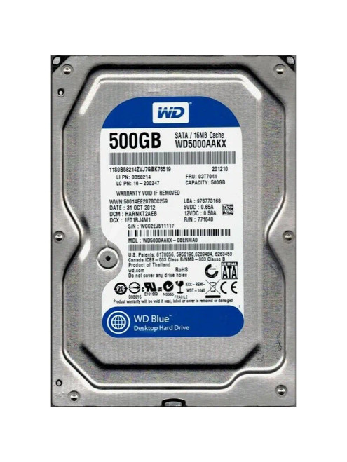 WD5000AAKX - WESTERN DIGITAL 500GB 7200RPM SATA 3.5" HDD