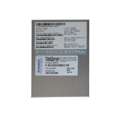 03X3859 IBM 200GB MLC SATA 3Gbps 2.5-inch Internal Solid State Drive (SSD)