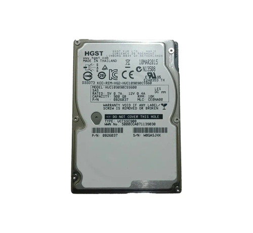 0B26037 - HGST 900GB 10K RPM SAS 6Gb/s 2.5" HDD