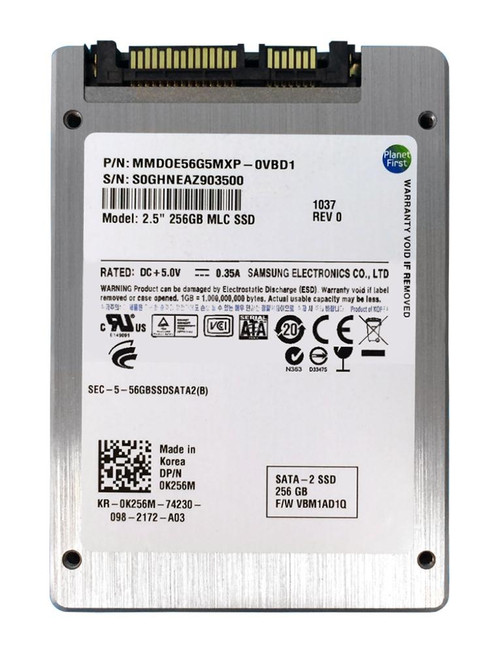 0K256M Dell 256GB MLC SATA 3Gbps 2.5-inch Internal Solid State Drive (SSD)