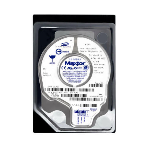 2F020J0 - Maxtor 20GB 5400RPM IDE 2MB 3.5" HDD