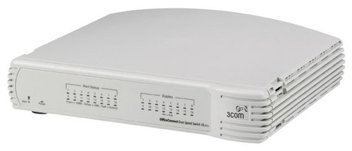 3C16792A 3Com OfficeConnect Dual Speed 16-Ports RJ-45 10/100Base-TX Fast Ethernet Layer 2 Unmanaged Switch