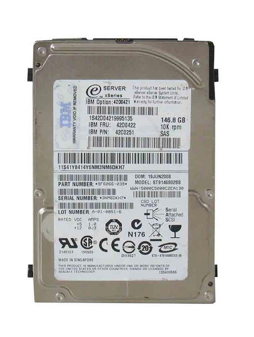 42D0421 - IBM 146GB 10000RPM SAS 3Gb/s 2.5" HDD