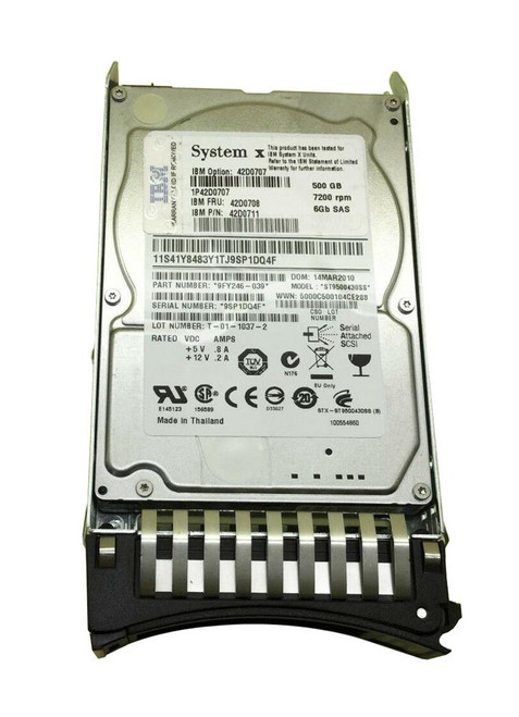 42D0707 - IBM 500GB 7200RPM SAS 6Gb/s 2.5" Hot-Swap HDD