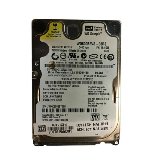 42T1431 - IBM 80GB 5400RPM SATA 2.5" HDD