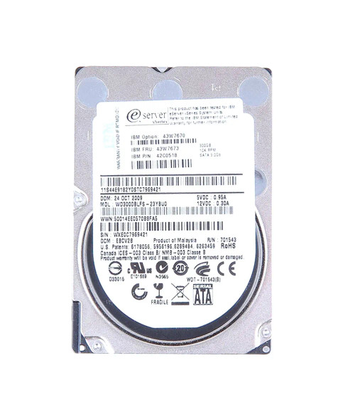 43W7673 - IBM 300GB 10000RPM SATA 3Gb/s 2.5" HDD