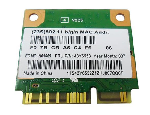 43Y6553 - IBM 802.11b/g/n Mini-PCI Express Wireless Adapter