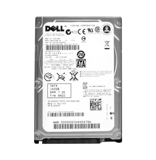 0U007F - Dell 160GB 7200RPM SATA 2.5" HDD
