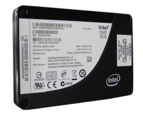 486304-001 HP 80GB MLC SATA 3Gbps 2.5-inch Internal Solid State Drive (SSD)