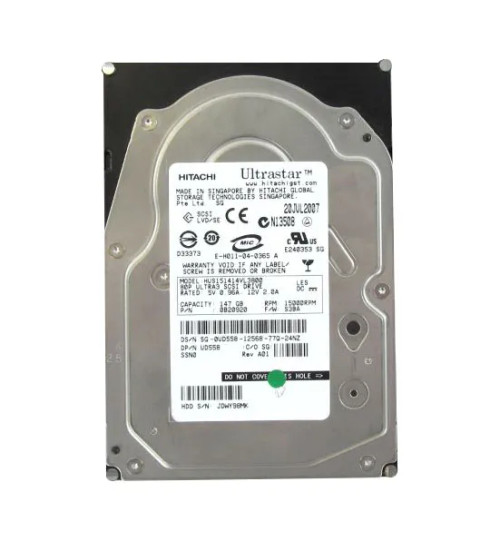 0UD558 - Dell 146GB 15000RPM Ultra-320 SCSI 3.5" HDD