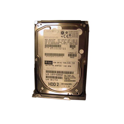 540-5455-01 Sun 73GB 10000RPM Ultra-320 SCSI 80-Pin 8MB Cache 3.5-inch Internal Hard Drive with Bracket