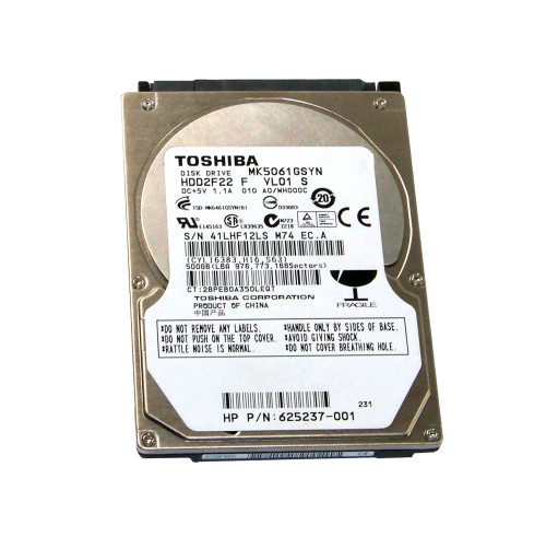 625237-001 - HP 500GB 7200RPM SATA 3Gb/s 2.5" HDD
