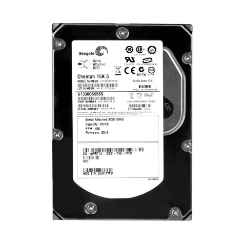 0WR712 - Dell 300GB 15000RPM SAS 3.5" Hot-Plug HDD
