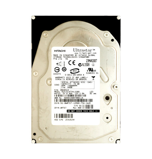 0WR767 - Dell 73GB 15000RPM SAS 3Gb/s 3.5" HDD