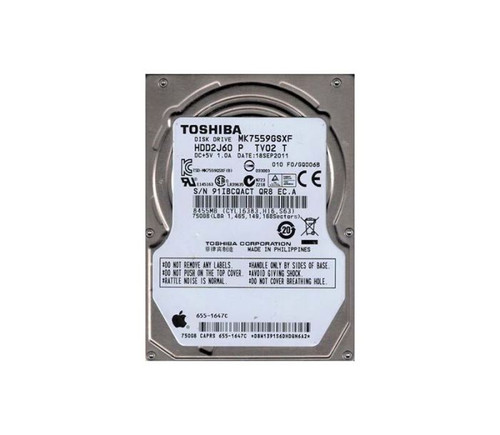 655-1647C Apple 750GB 5400RPM SATA 3Gbps 8MB Cache 2.5-inch Internal Hard Drive