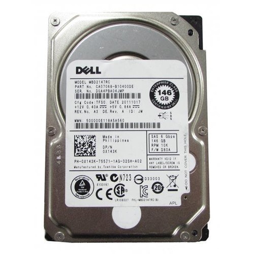 Dell 146GB 10000RPM SAS 2.5 Hard Drive for ProLiant DL360p Gen8 Servers