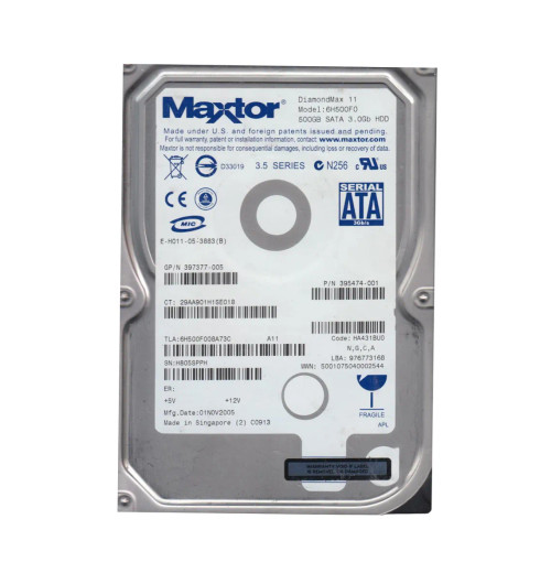 6H500F0 - Maxtor 500GB 7200RPM SATA 3Gb 16MB 3.5" HDD