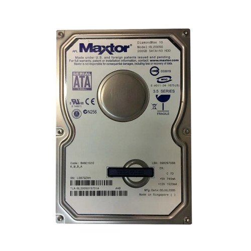 6L200S0 - Maxtor 200GB 7200RPM SATA 16MB 3.5" HDD
