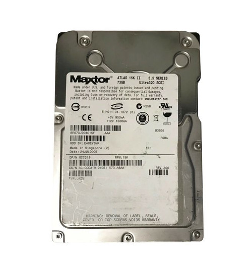 8E073J0 Maxtor Atlas 15K II 73.5GB 15000RPM Ultra-320 SCSI 80-Pin 8MB Cache 3.5-inch Internal Hard Drive