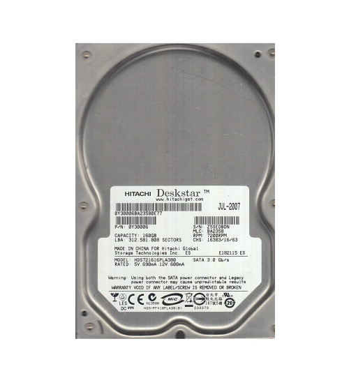 0Y30006 - Hitachi 160GB 7200RPM SATA 3Gb/s 3.5" HDD