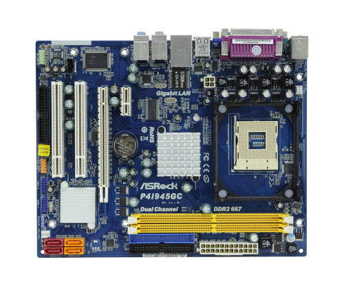 90-MXG950-A0UAYZ ASRock P4I945GC Socket 478 Intel 945GC + ICH7 Chipset Intel Pentium 4/ Celeron D Processors Support DDR2 2x DIMM 4x SATA 3.0Gb/s Micro-ATX Motherboard