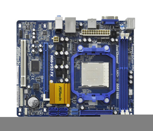 90-MXGK70-A0UAYZ ASRock N68-VS3 FX Socket AM3+ Nvidia GeForce 7025 + nForce 630a Chipset AMD Phenom II X6/X4/X3/X2/ AMD Athlon II X4/X3/X2/ AMD Sempron Processors Support DDR3 2x DIMM 4x SATA2 3.0Gb/s Micro-ATX Motherboard