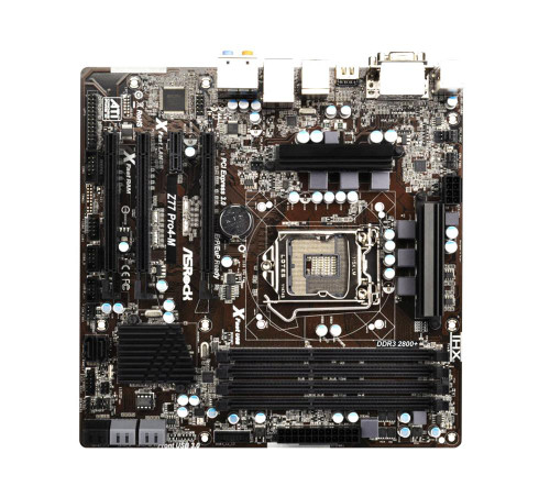 90-MXGM30-A0UAYZ ASRock Z77 Pro4-M Socket LGA 1155 Intel Z77 Chipset 3rd &amp; 2nd Generation Core i7 / i5 / i3 / Pentium / Celeron / Xeon Processors Support DDR3 4x DIMM 2x SATA3 6.0Gb/s Micro-ATX Motherboard