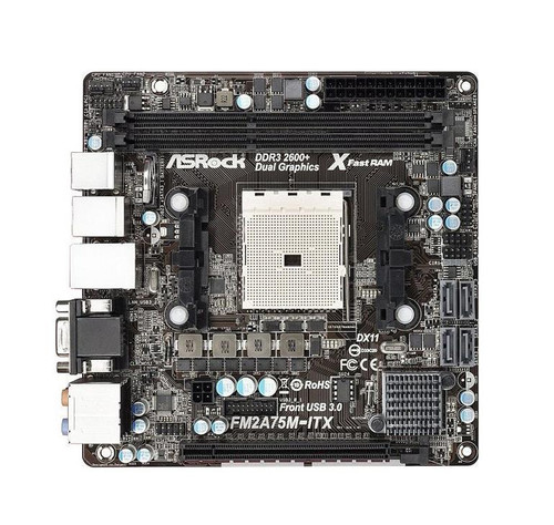 90-MXGNR0-A0UAYZ - ASROCK Socket FM2 AMD A75 DDR3 Mini-ITX Motherboard