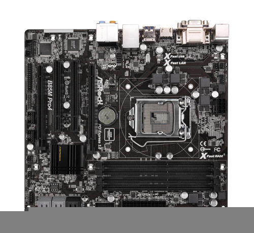 ASRock B85M Pro4 LGA 1150 Micro-ATX Motherboard for Intel 4th Gen Processors - DDR3, SATA3 - 90-MXGQ20-A0UAYZ