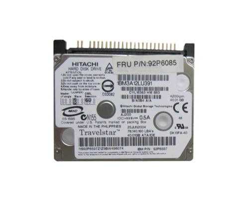 92P6085 - IBM 40GB 4200RPM IDE 1.8" HDD