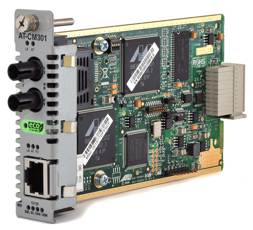 AT-CM301 - Allied Telesis 10/100Base-TX 100Base-FX (ST 2km) Converteon Media and Rate Converter Line Card with OAM and Jumbo Frame Support