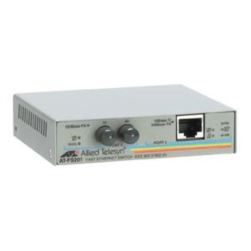 AT-FS201-60 Allied Telesis AT-FS201 Media Converter 1 x RJ-45 1 x ST 10/100Base-TX 100Base-FX External Rack-mountable Wall-mountable