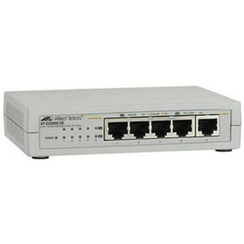 AT-GS900/5E-10 - Allied Telesyn AT-GS900/5E Unmanaged Gigabit Ethernet Switch 5 x 10/100/1000Base-T LAN Ethernet Switch