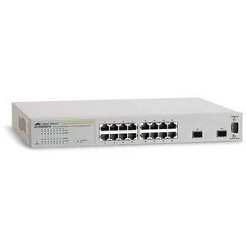 AT-GS950/16-50 - Allied Telesis AT-GS950/16 16-Port Gigabit WebSmart Network Switch 2 x SFP (mini-GBIC) Shared 16 x 10/100/1000Base-T LAN