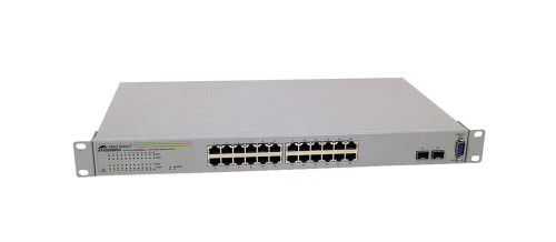 AT-GS950/24 - Allied Telesyn 24-Port Gigabit WebSmart Switch 24 x 10/100/1000Base-T LAN 2 x SFP (mini-GBIC) Managed Ethernet Switch