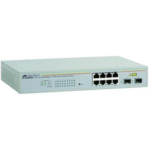 AT-GS950/8-10 Allied Telesis 8-Ports 10/ 100/ 1000Base-T Gigabit Websmart Switch Plus 2 SFP Slots