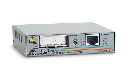AT-MC1008/GB-60 -  Media Converter Gigabit Ethernet, RJ45 1000BaseT, 1000BaseX, Wallmountable,