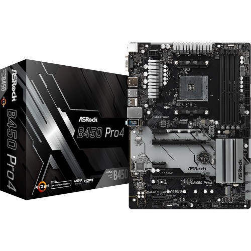 B450 PRO4 - ASROCK Socket AM4 DDR4 ATX Motherboard