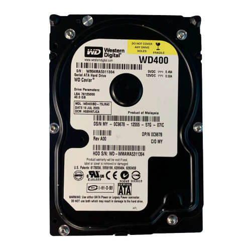 C9678 - Dell 40GB 7200RPM SATA 3.5" HDD