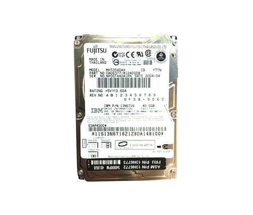 13N6716 - IBM 40GB 5400RPM IDE ATA-100 8MB 2.5" HDD