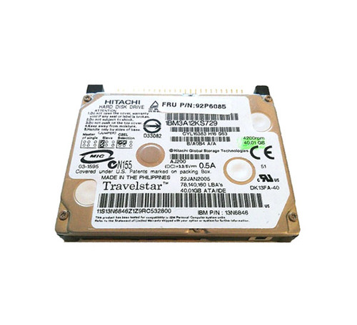 13N6846 - IBM 40GB 4200RPM 1.8" IDE HDD