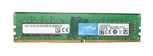 CT16G4DFD824A Crucial 16GB PC4-19200 DDR4-2400MHz non-ECC Unbuffered CL17 288-Pin DIMM 1.2V Dual Rank Memory Module