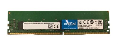 CT4G4RFS824A Crucial 4GB PC4-19200 DDR4-2400MHz Registered ECC CL17 288-Pin DIMM 1.2V Single Rank Memory Module