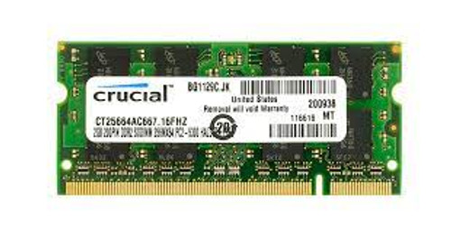 CT7308570 Crucial 2GB PC3-12800 DDR3-1600MHz non-ECC Unbuffered CL11 240-Pin DIMM 1.35V Low Voltage Single Rank Memory Module