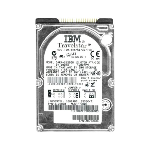 DARA-212000 - IBM 12GB 4200RPM IDE Ultra ATA/66 2.5" HDD