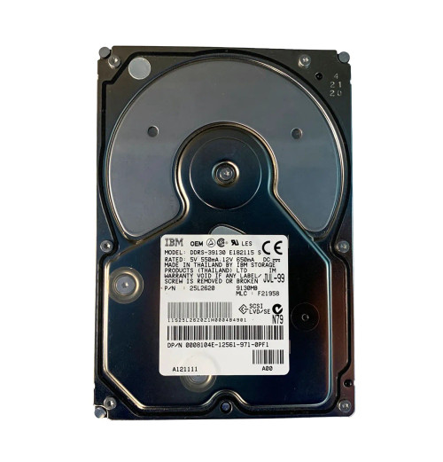DDRS-39130 - IBM 9.1GB 7200RPM Ultra Wide SCSI 3.5" HDD