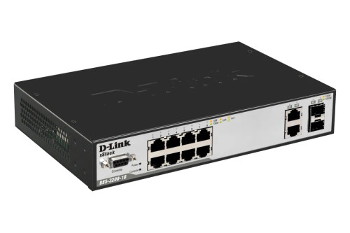 DES-3200-10 - D-LINK 8-Port 10/100 + 2 Gigabit SFP Network Switch