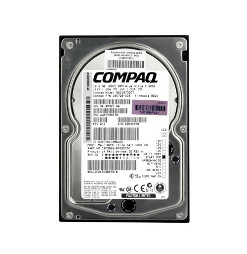 180726-005 - HP 18.2GB 10000RPM Ultra160 SCSI 3.5-Inch Hard Drive
