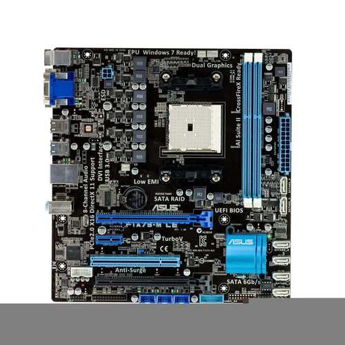 F1A75-M LE - Asus Desktop Motherboard AMD Socket FM1 Micro ATX 1 x Processor Support 32GB DDR3 SDRAM Maximum RAM CrossFireX Support Serial ATA/600 Yes Controller No 1 x PCIe x16 Slot 2 x USB 3.0 Port